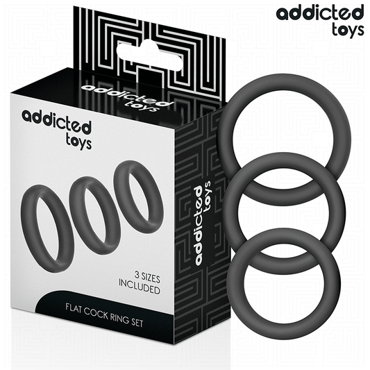 ADDICTED TOYS - CONJUNTO DE ANILLOS PLANOS DE SILICONA