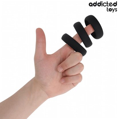 ADDICTED TOYS - CONJUNTO DE ANILLOS PLANOS DE SILICONA