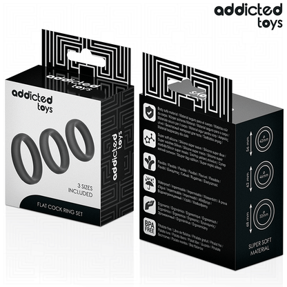 ADDICTED TOYS - CONJUNTO DE ANILLOS PLANOS DE SILICONA