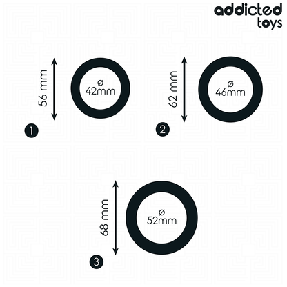 ADDICTED TOYS - CONJUNTO DE ANILLOS PLANOS DE SILICONA