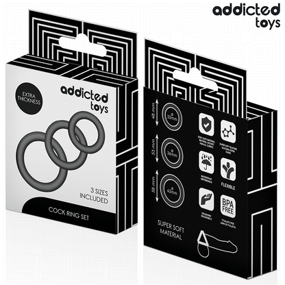 ADDICTED TOYS - CONJUNTO DE ANILLOS DE SILICONA MODELO 1