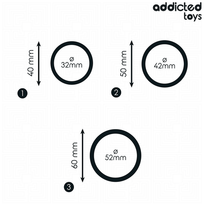 ADDICTED TOYS - CONJUNTO DE ANÉIS DE SILICONE MODELO 2