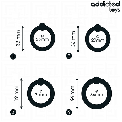 ADDICTED TOYS - CONJUNTO DE ANILLOS DE SILICONA A PRESIÓN