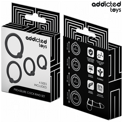 ADDICTED TOYS - CONJUNTO DE ANILLOS DE SILICONA A PRESIÓN