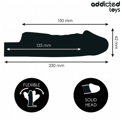 ADDICTED TOYS - EXTENSIÓN DE PENE TRANSPARENTE TALLA S 23 CM