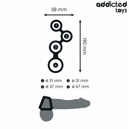 ADDICTED TOYS - ANEL PARA PÊNIS COM DIVISORES PARA TESTÍCULOS