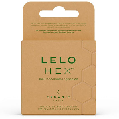 LELO - CAIXA DE PRESERVATIVOS ORGÂNICOS HEX 3 UNIDADES