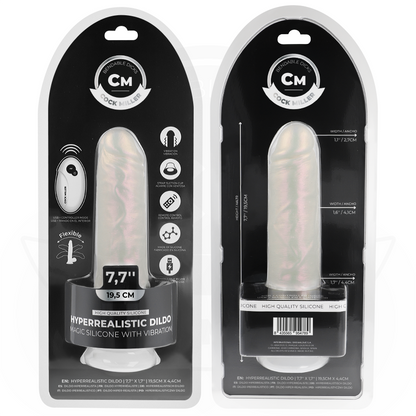 COCK MILLER - DILDO COM VENTOSA, LUZES E VIBRAÇÃO COM CONTROLE REMOTO BRANCO 19,5 CM
