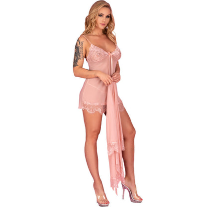 LIVCO CORSETTI FASHION - HYEONA 1710 BABYDOLL + TANGA ROSE S