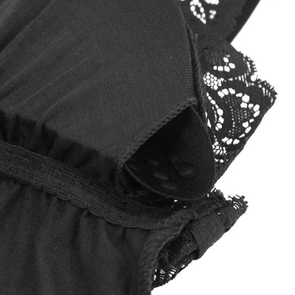 SUBBLIME - BLACK FLORAL TEDDY WITH LACE DETAILS L/XL