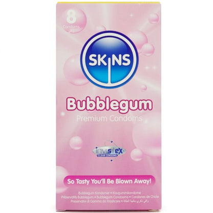 SKINS - PRESERVATIVOS BUBBLEGUM PREMIUM PACOTE 8