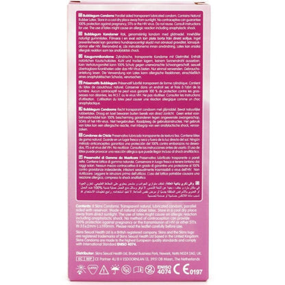 SKINS - PRESERVATIVOS BUBBLEGUM PREMIUM PACOTE 8