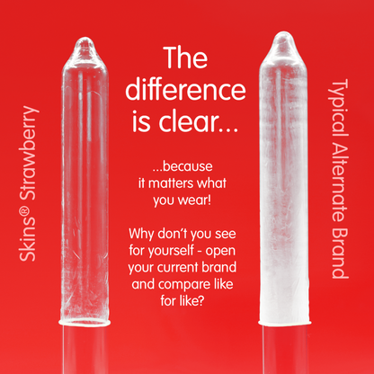 SKINS - PRESERVATIVOS PREMIUM DE MORANGO - PACOTE COM 8