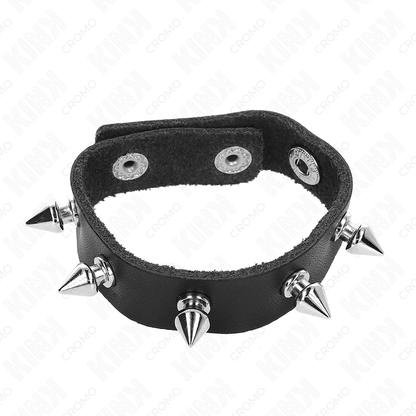 KINK - ANILLO DE PENE DE CUERO CON PINCHOS 21,5 X 1,6 CM