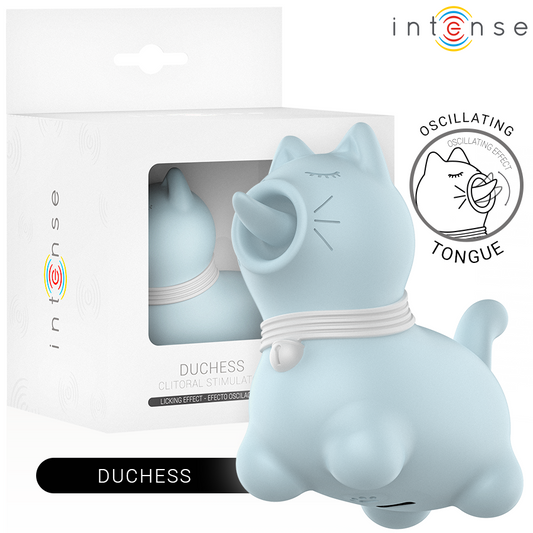 INTENSE - ESTIMULADOR DUCHESS CON LENGUA GIRATORIA 360º AZUL