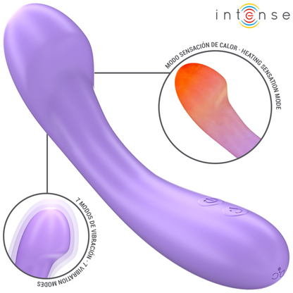 INTENSE - VIBRADOR BECKY 19 CM CALENTABLE 7 VIBRACIONES MORADO