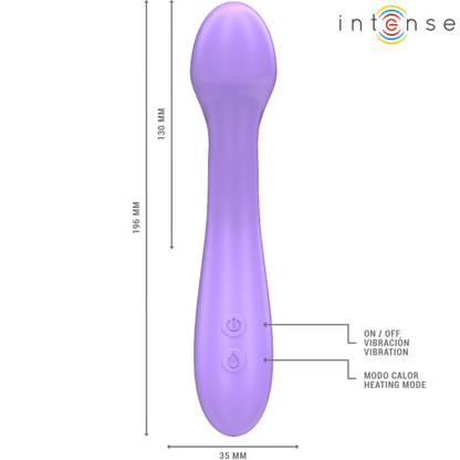 INTENSE - VIBRADOR BECKY 19 CM CALENTABLE 7 VIBRACIONES MORADO