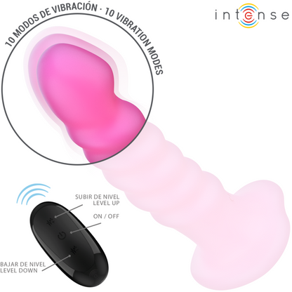 INTENSE - VIBRADOR CINDY TALLA L DISEÑO ESPIRAL 10 VIBRACIONES ROSA CONTROL REMOTO