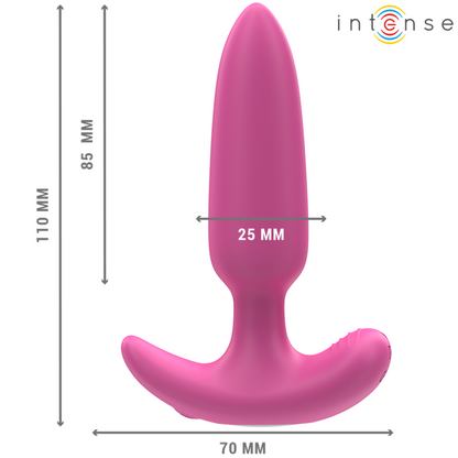 INTENSE - ROSS ANAL PLUG 10 VIBRACIONES ROSA CONTROL REMOTO