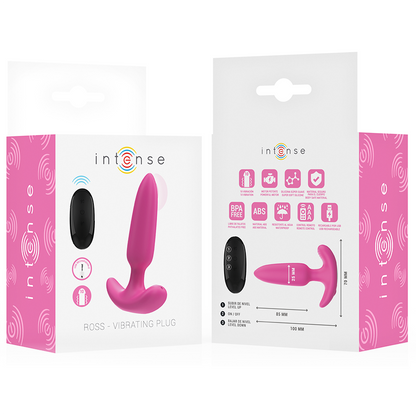 INTENSE - ROSS ANAL PLUG 10 VIBRACIONES ROSA CONTROL REMOTO