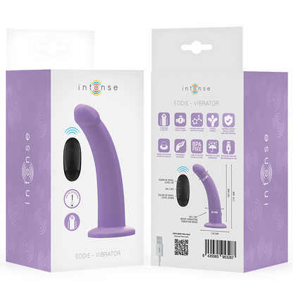 INTENSE - VIBRADOR EDDIE 17,5 CM 10 VIBRAÇÕES ROXO CONTROLE REMOTO