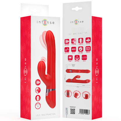 INTENSE - LELE VIBRADOR MULTIFUNCIONAL ROTATIVO & OSCILAÇÃO & ESTIMULAÇÃO VERMELHO