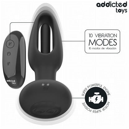 ADDICTED TOYS - PLUG ANAL COM LÍNGUA VIBRATÓRIA E CONTROLE REMOTO