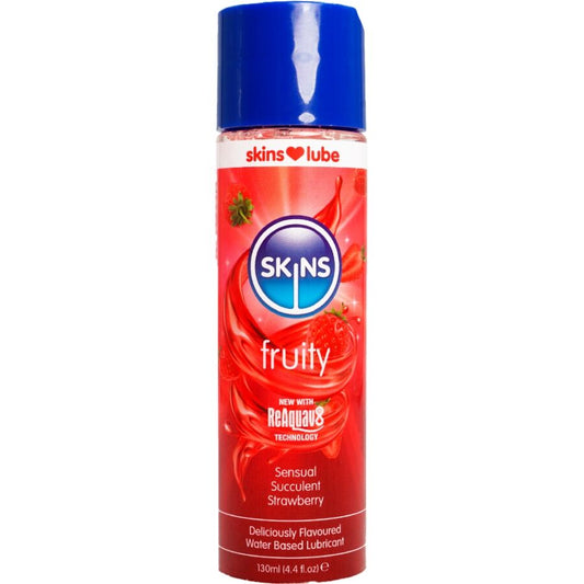 SKINS - LUBRICANTE A BASE DE AGUA CON SABOR FRUTAL DE FRESA 130 ML