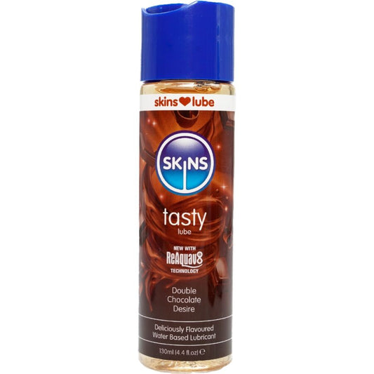 SKINS - LUBRICANTE SABROSO A BASE DE AGUA CON DOBLE CHOCOLATE 130 ML