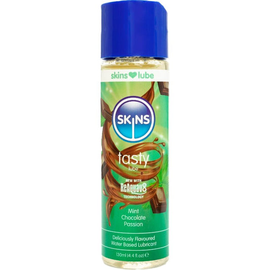 SKINS - LUBRICANTE SABROSO A BASE DE AGUA CON SABOR A MENTA Y CHOCOLATE 130 ML