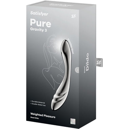SATISFYER - PURE GRAVITY 3 DILDO DE AÇO INOXIDÁVEL COM DUAS EXTREMIDADES