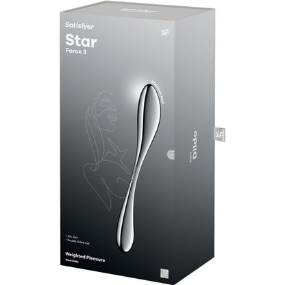 SATISFYER - STAR FORCE 3 DILDO DE AÇO INOXIDÁVEL COM DUAS EXTREMIDADES