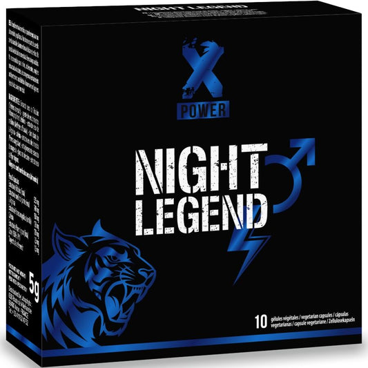 XPOWER - NIGHT LEGEND - ESTIMULANTE DE AÇÃO RÁPIDA PARA EREÇÃO E DESEMPENHO - 10 CÁPSULAS
