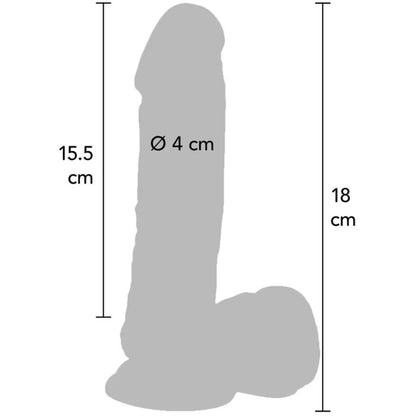 GET REAL - 18 CM DILDO WITH BALLS VIBRATING SKIN