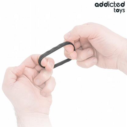 ADDICTED TOYS - CONJUNTO DE ANÉIS PENIANOS TEXTURIZADOS - 4 TAMANHOS