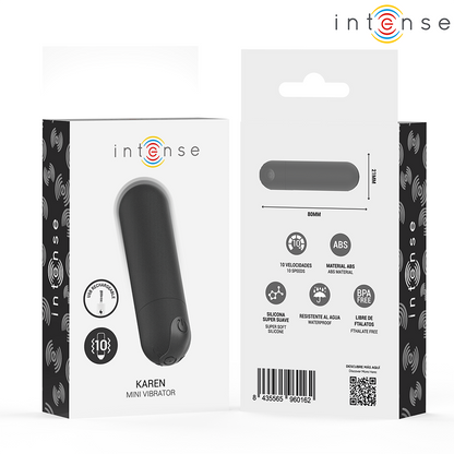 INTENSE - KAREN MINI BALA VIBRADORA RECARGABLE NEGRA