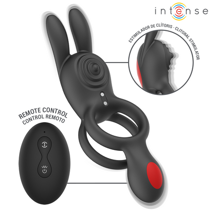 INTENSE - ANILLO VIBRADOR DOBLE QUINN CON CONTROL REMOTO