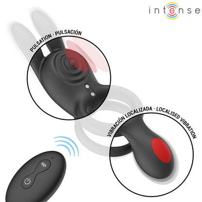 INTENSE - ANILLO VIBRADOR DOBLE QUINN CON CONTROL REMOTO