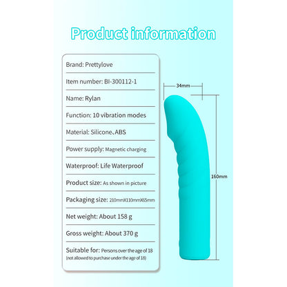 PRETTY LOVE - RYLAN VIBRADOR AZUL PARA PUNTO G