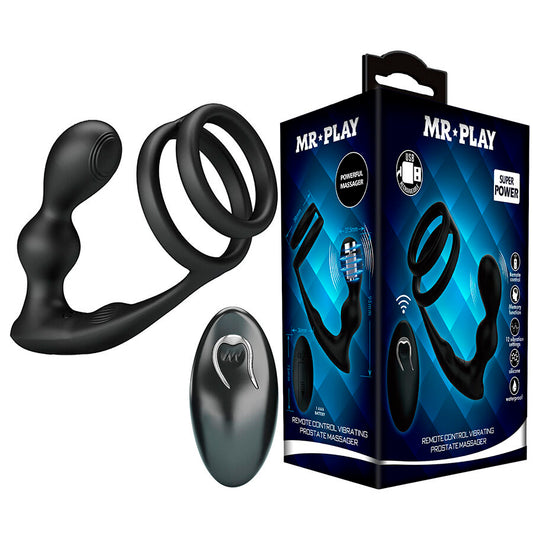 MR PLAY - PLUG ANAL VIBRATORIO CON ANILLO PENEANO Y CONTROL REMOTO