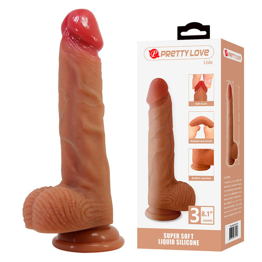 PRETTY LOVE - LISLE DILDO REALISTA COM VENTOSA 20,6 CM -Ø- 4,2 CM