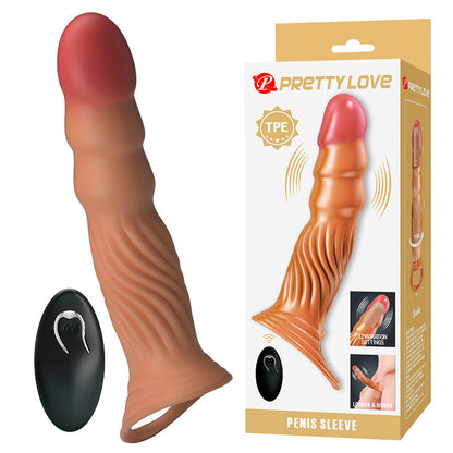 PRETTY LOVE - CAPA PENIANA TEXTURIZADA COM VIBRAÇÃO E CONTROLE REMOTO