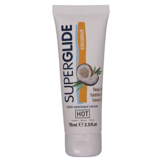 HOT - SUPERGLIDE LUBRICANTE COMESTIBLE A BASE DE AGUA CON COCO 75 ML