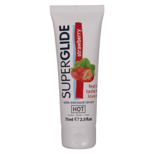HOT - SUPERGLIDE LUBRICANTE COMESTIBLE A BASE DE AGUA FRESA 75 ML