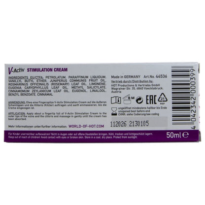 HOT - CREMA ESTIMULANTE V-ACTIV PARA MUJERES 50 ML