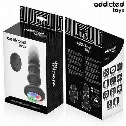 ADDICTED TOYS - PLUG ANAL GIRATORIO VIBRATORIO CON LUZ LED Y CONTROL REMOTO