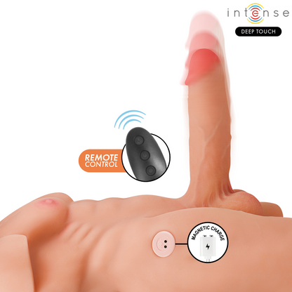 INTENSE DEEP TOUCH - TORSO MARTY COM DILDO REALISTA VIBRAÇÃO E CONTROLE REMOTO DE IMPULSO