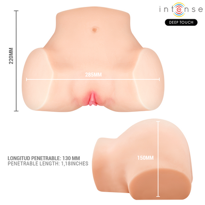 INTENSE DEEP TOUCH - NICOLE, MASTURBADOR REALISTA COM GEMIDOS E SUCÇÃO VAGINAL COM EFEITO DE CALOR E CONTROLE REMOTO