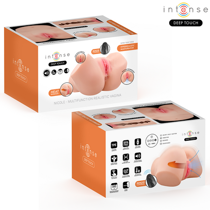 INTENSE DEEP TOUCH - NICOLE, MASTURBADOR REALISTA COM GEMIDOS E SUCÇÃO VAGINAL COM EFEITO DE CALOR E CONTROLE REMOTO