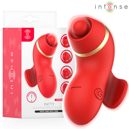 INTENSE - ESTIMULADOR DE CLÍTORIS CON 4 PUNTAS, SUCCIÓN, TOQUES, COSQUILLAS Y LAMETONES